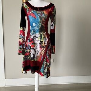 Colorful Abstract Print Dress
